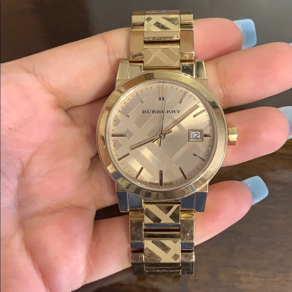 Gold Burberry watch